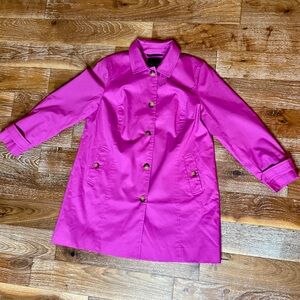 Talbots Plus X Fuchsia Pink Lined Trench Rain Coat / Excellent Condition / XL